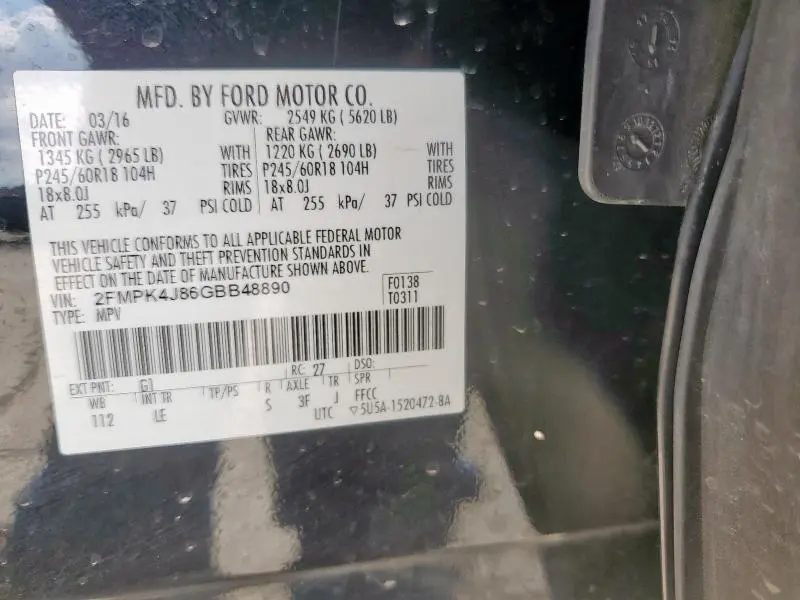 2016 FORD EDGE SEL  