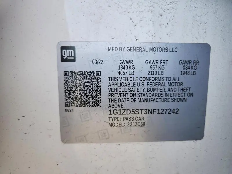 2022 CHEVROLET MALIBU LT  