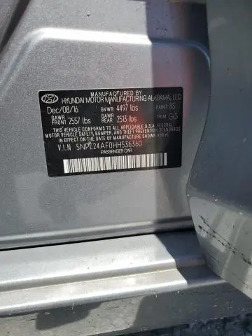 2017 HYUNDAI SONATA SE  