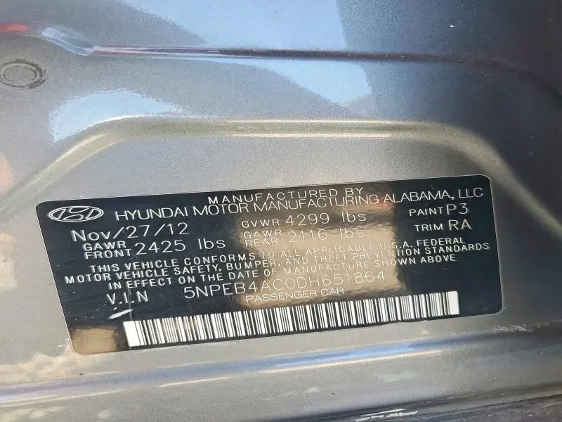 2013 HYUNDAI SONATA GLS  