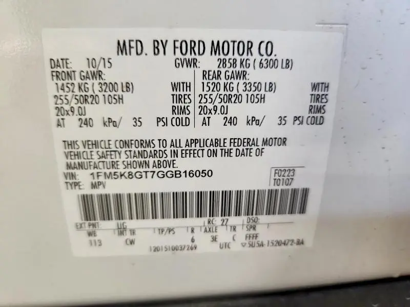 2016 FORD EXPLORER SPORT  
