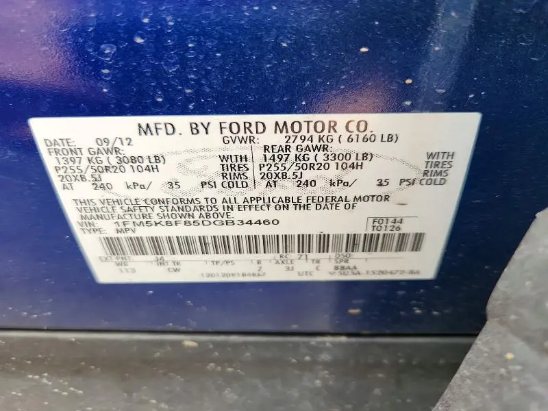 2013 FORD EXPLORER LIMITED  