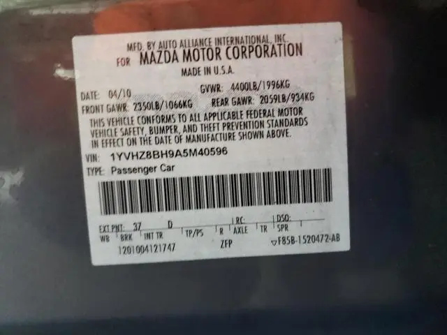 2010 MAZDA 6 I  