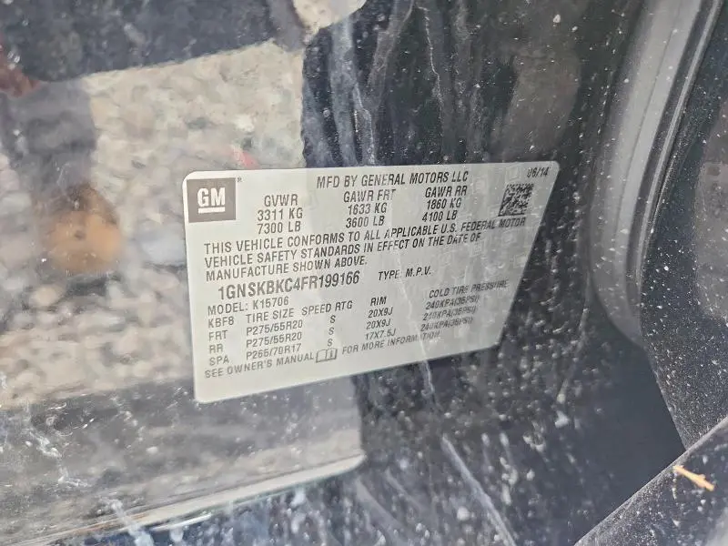 2015 CHEVROLET TAHOE K1500 LT  