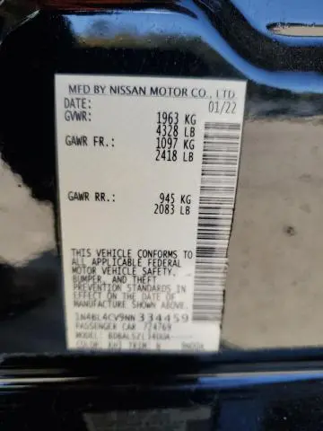 2022 NISSAN ALTIMA SR  