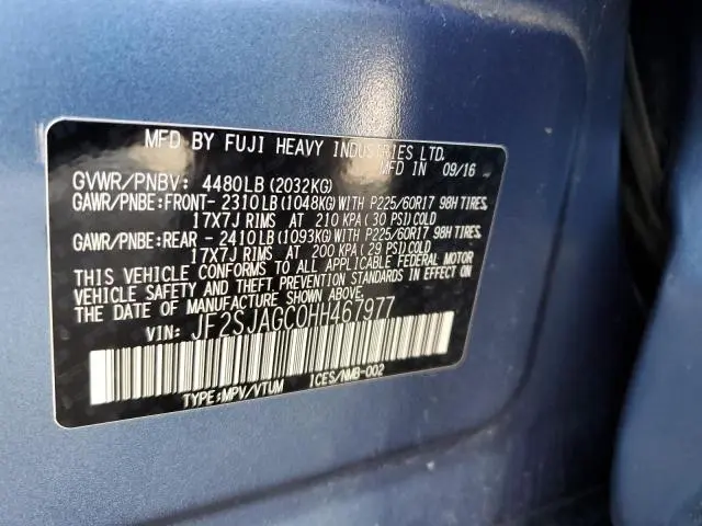 2017 SUBARU FORESTER 2.5I PREMIUM  