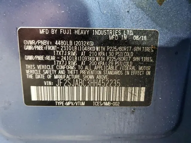 2017 SUBARU FORESTER 2.5I  