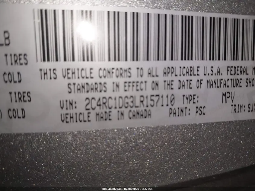 2020 CHRYSLER VOYAGER LXI