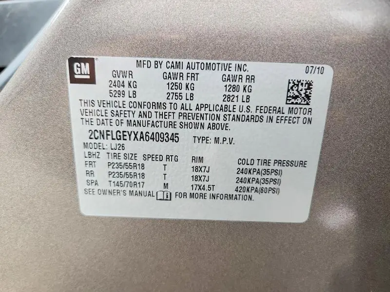 2010 CHEVROLET EQUINOX LTZ  