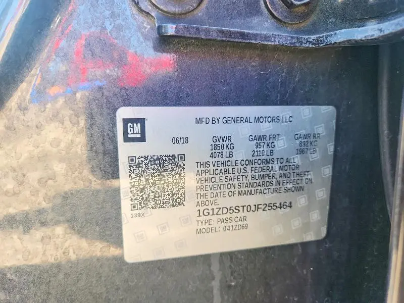 2018 CHEVROLET MALIBU LT  