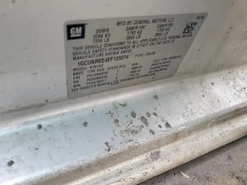 2014 CHEVROLET SILVERADO K1500 LT  