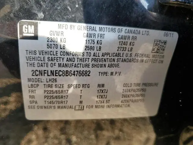 2011 CHEVROLET EQUINOX LT  