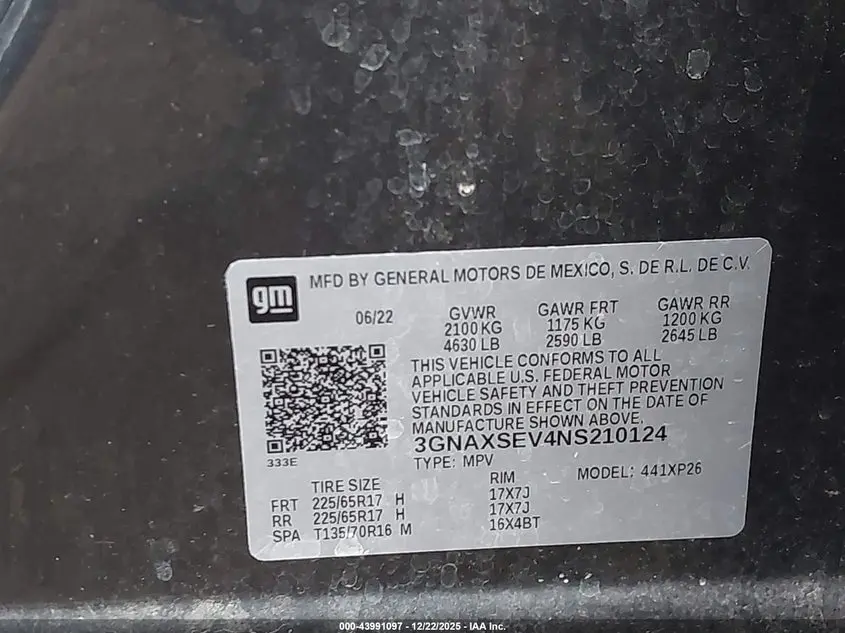 2022 CHEVROLET EQUINOX AWD LS