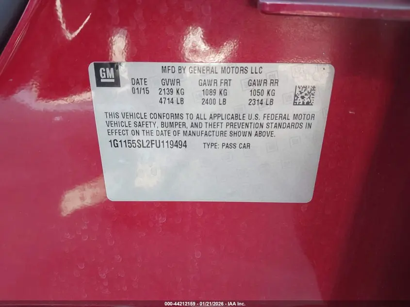 2015 CHEVROLET IMPALA 1LZ