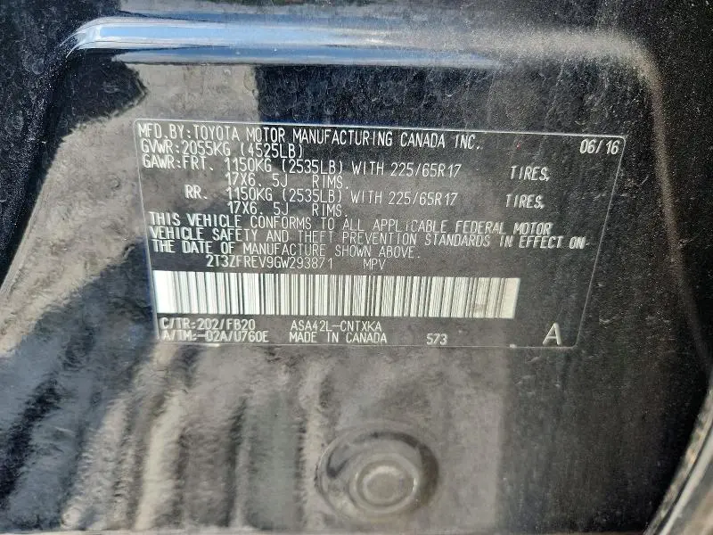 2016 TOYOTA RAV4   