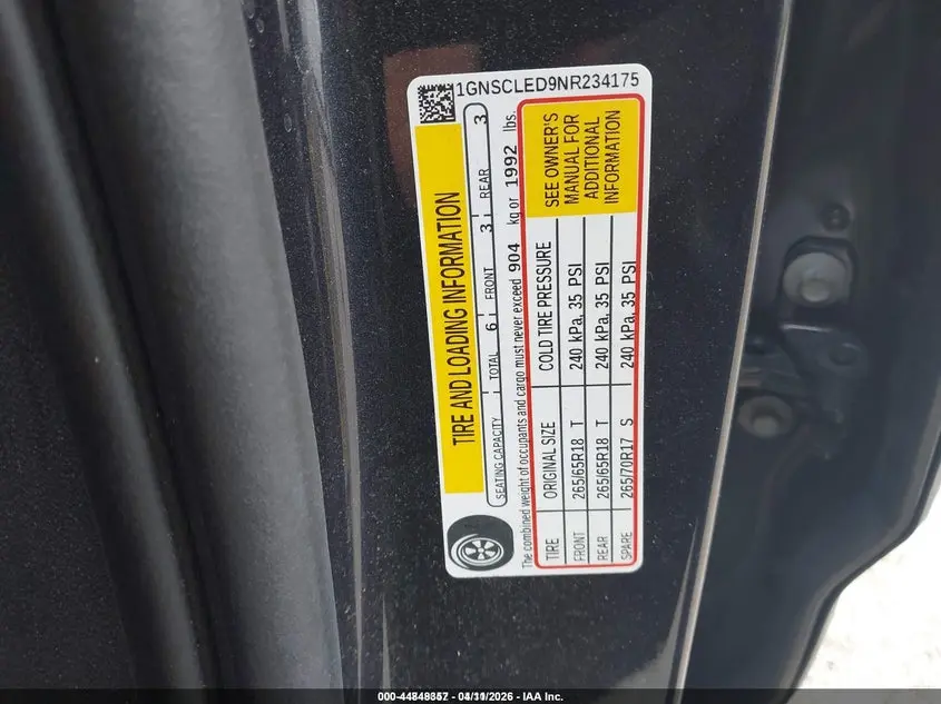 2022 CHEVROLET TAHOE 2WD COMMERCIAL FLEET
