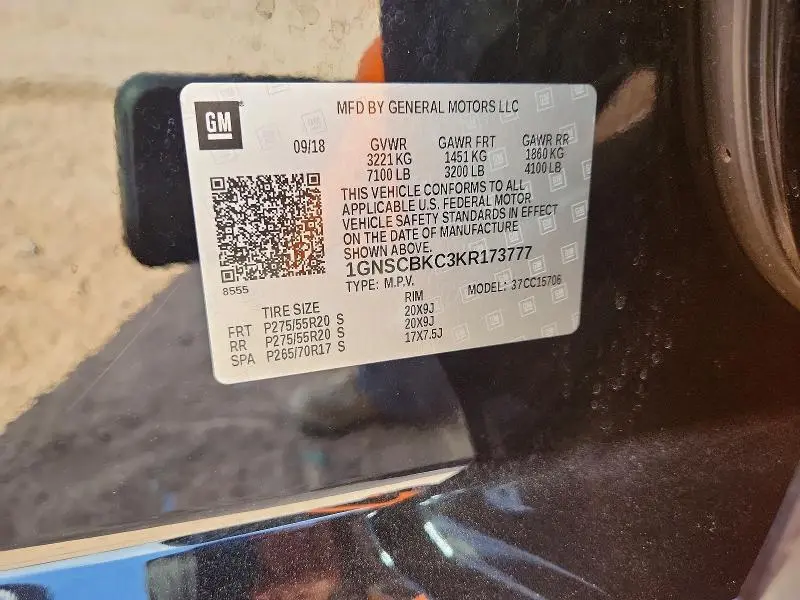 2019 CHEVROLET TAHOE C1500 LT  