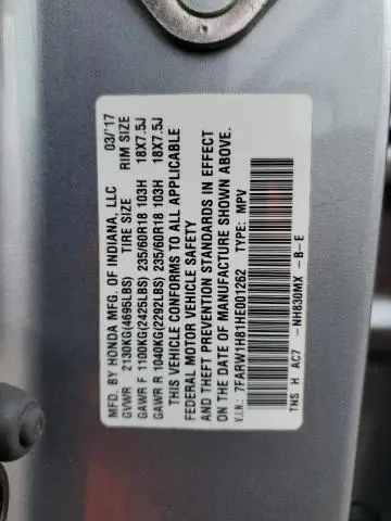 2017 HONDA CR-V EXL  