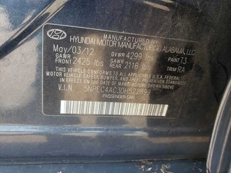 2013 HYUNDAI SONATA SE  