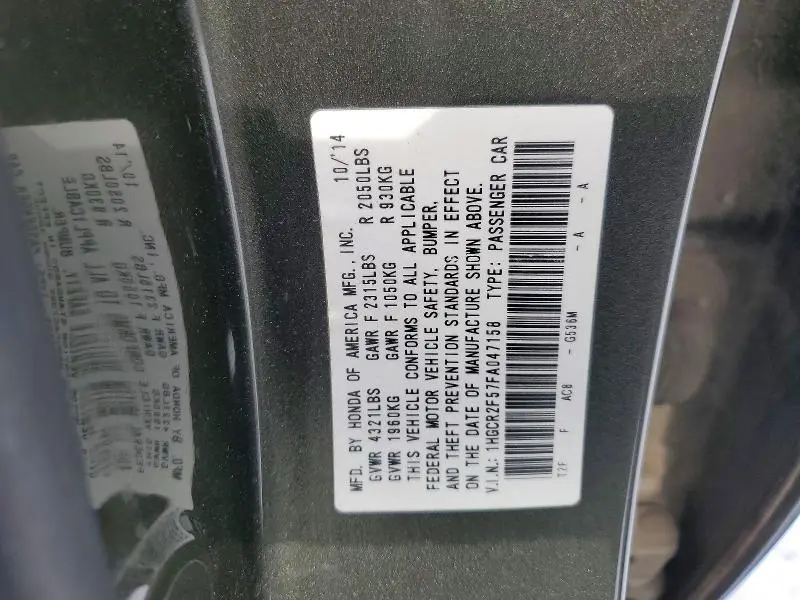 2015 HONDA ACCORD SPORT  