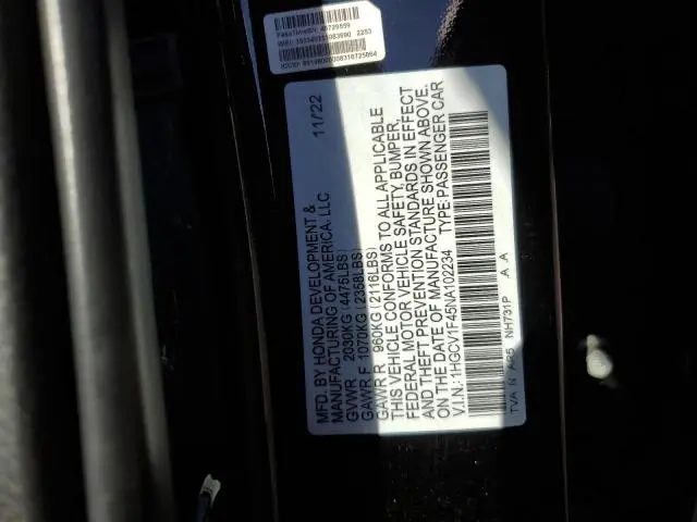 2022 HONDA ACCORD SPORT SE  