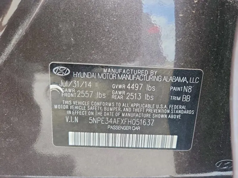 2015 HYUNDAI SONATA LIMITED  