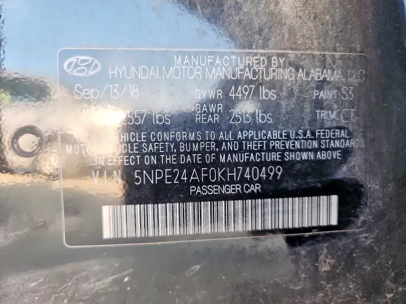 2019 HYUNDAI SONATA SE  