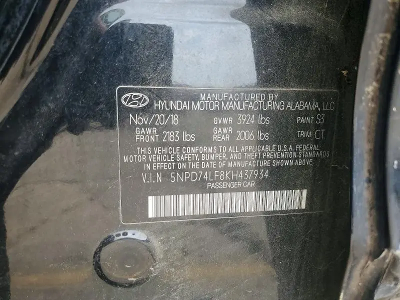 2019 HYUNDAI ELANTRA SE  