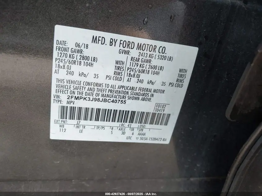 2018 FORD EDGE SEL