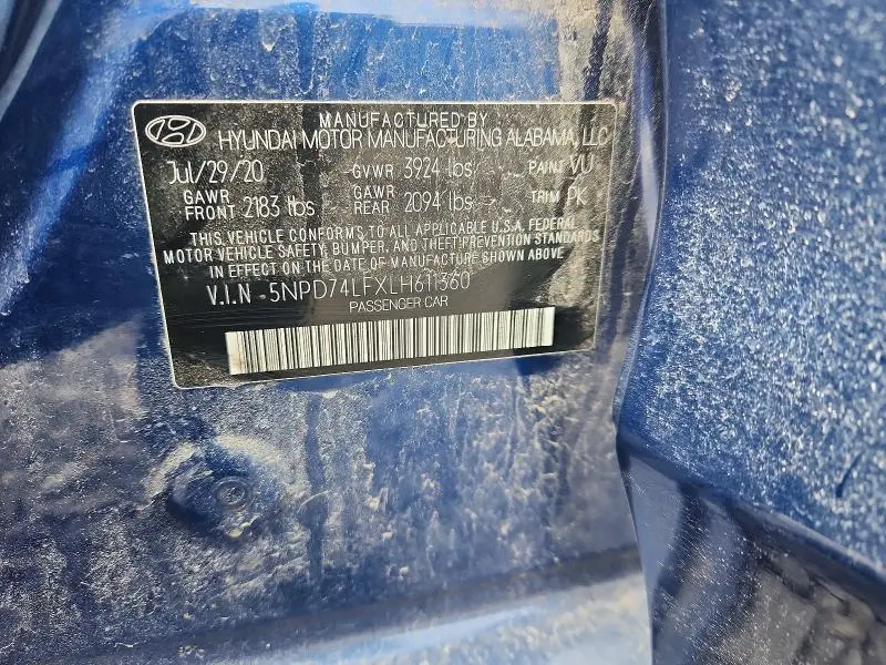 2020 HYUNDAI ELANTRA SE  