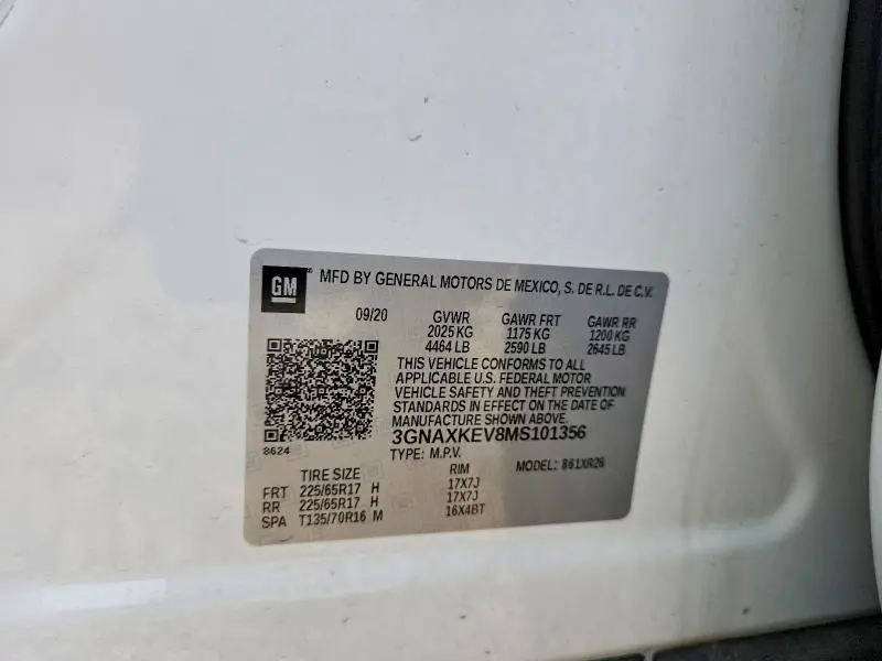 2021 CHEVROLET EQUINOX LT  