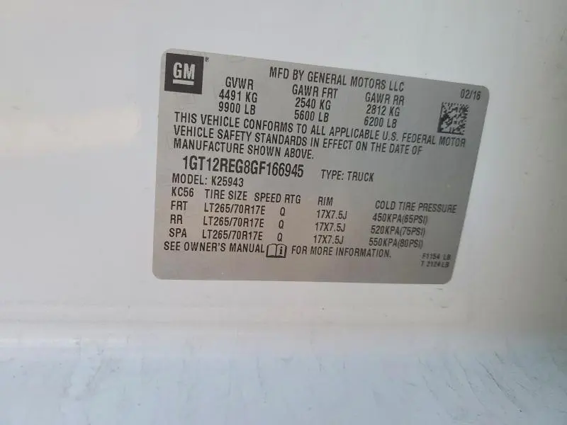 2016 GMC SIERRA K2500 HEAVY DUTY  