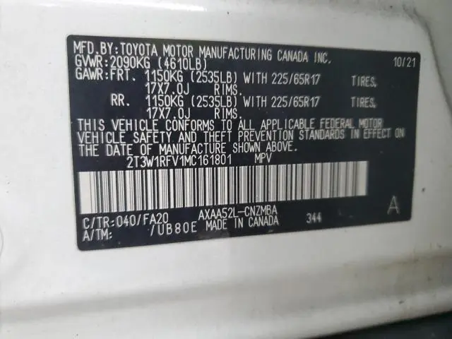 2021 TOYOTA RAV4 XLE  