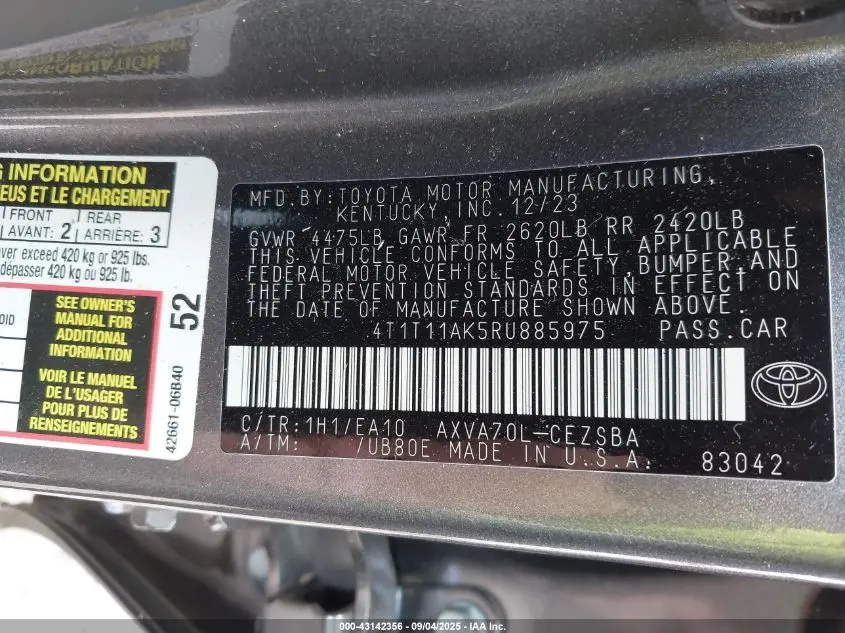 2024 TOYOTA CAMRY SE