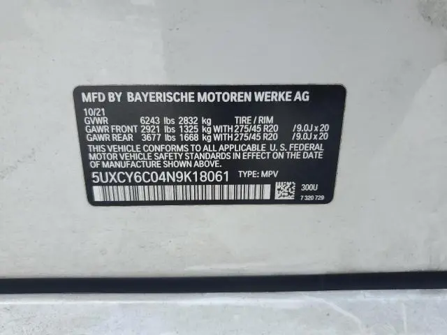 2022 BMW X6 XDRIVE40I  