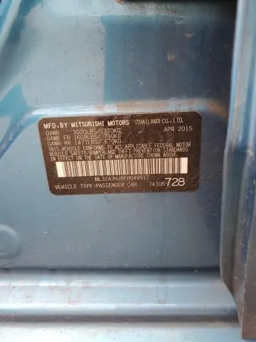 2015 MITSUBISHI MIRAGE DE  