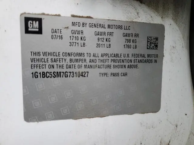 2016 CHEVROLET CRUZE LS  