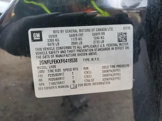 2015 CHEVROLET EQUINOX LT  