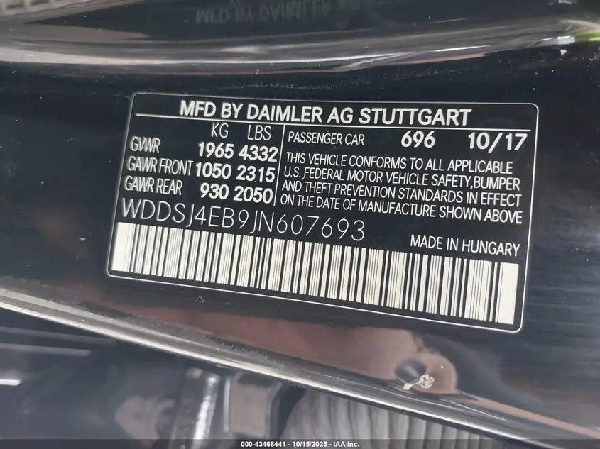 2018 MERCEDES-BENZ CLA 250  