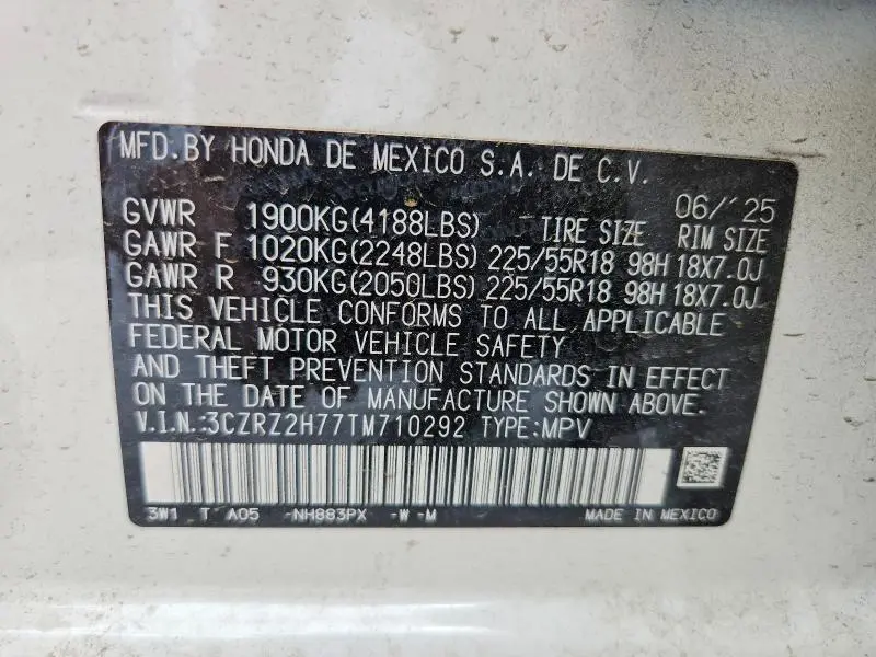 2026 HONDA HR-V EXL  