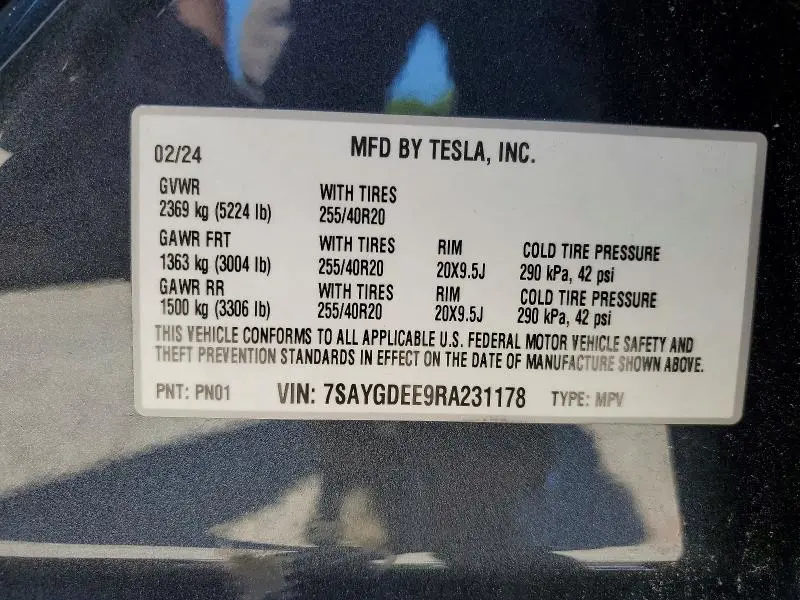 2024 TESLA MODEL Y   