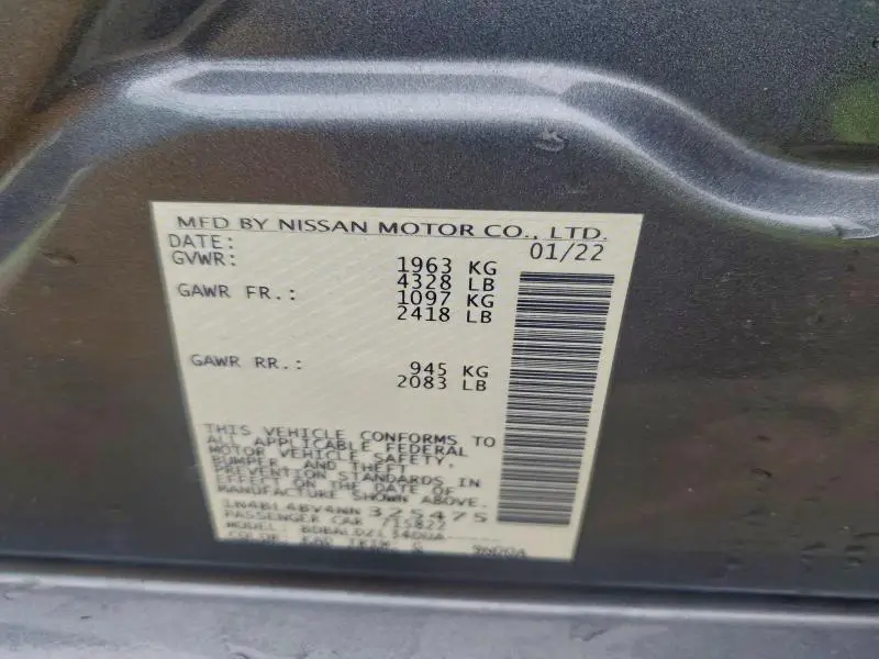 2022 NISSAN ALTIMA S  