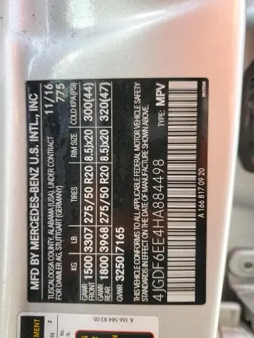 2017 MERCEDES-BENZ GLS 450 4MATIC  
