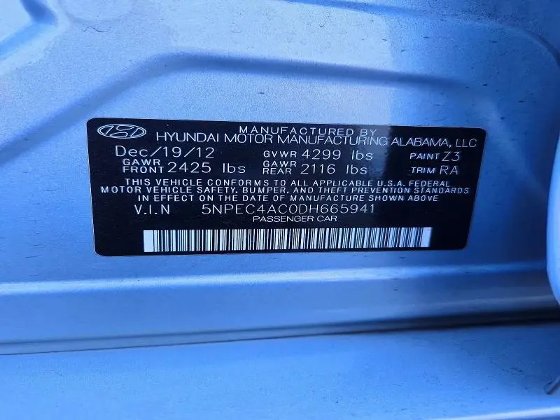 2013 HYUNDAI SONATA LIMITED  