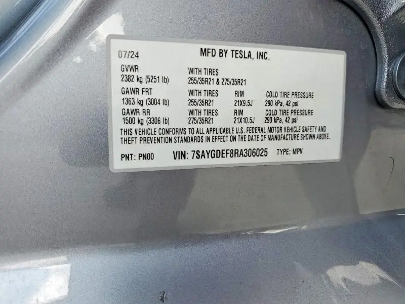 2024 TESLA MODEL Y   