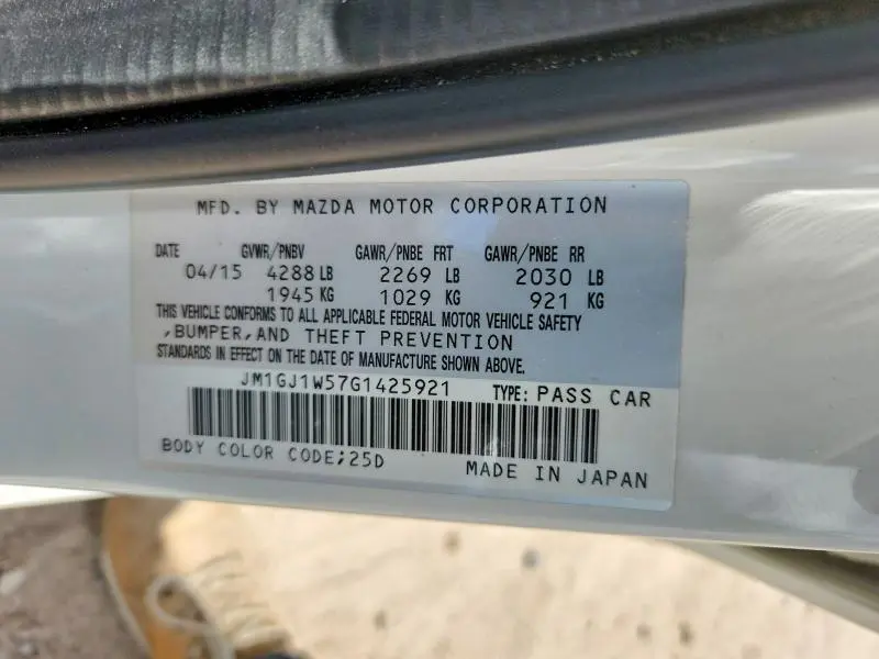 2016 MAZDA 6   