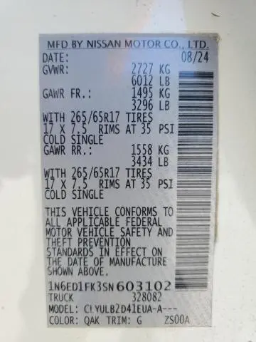 2025 NISSAN FRONTIER SV  