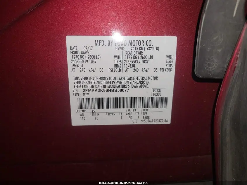 2017 FORD EDGE TITANIUM