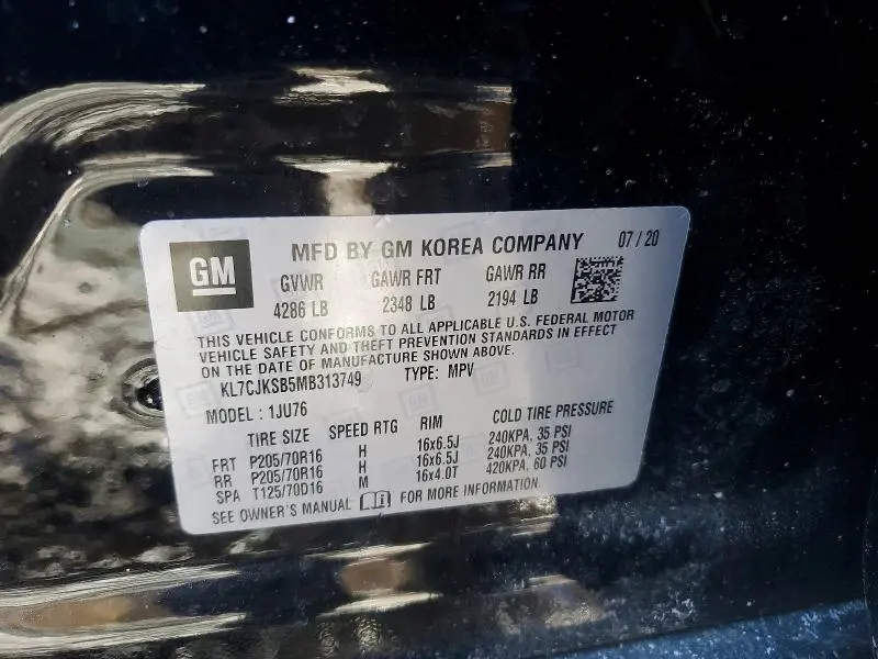 2021 CHEVROLET TRAX LS  