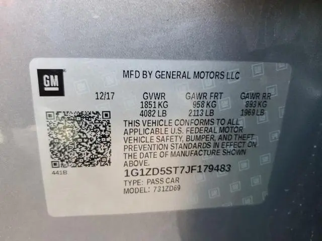 2018 CHEVROLET MALIBU LT  